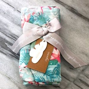 Angel Dear Floral Flamingos Swaddle NWT